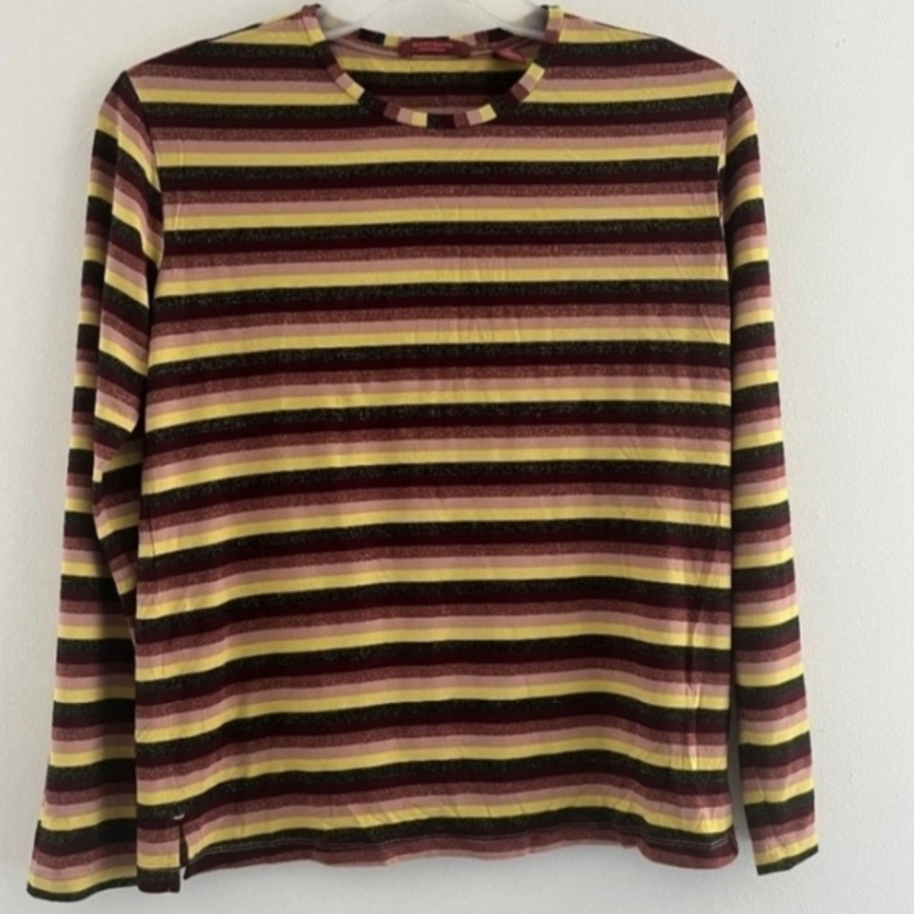 Scotch & Soda Women Striped Top Size 14 (M) Long Sleave Crew Neck
